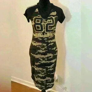 Love “82 NYC LOVE” Camo Jersey Dress